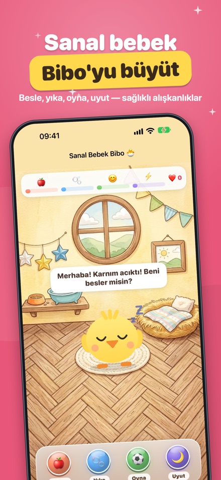 Sanal bebek Bibo'yu büyüt